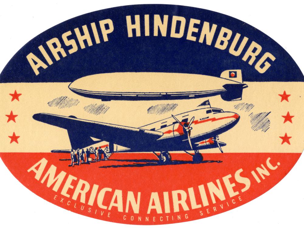 American Airlines-Hindenburg baggage label