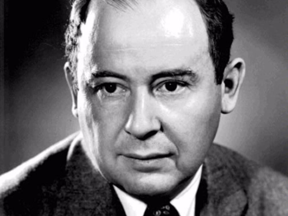 John von Neumann, a white man, poses for a portrait.