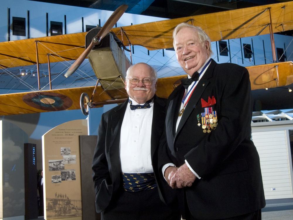 Joseph Kittinger poses with Tom Crouch