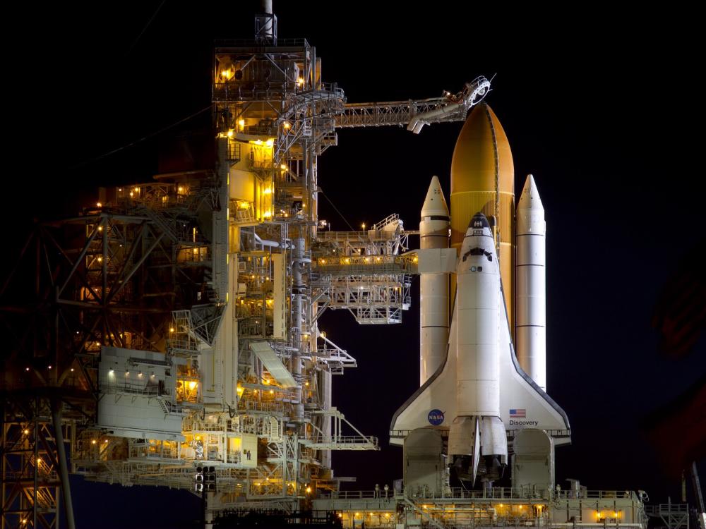 Space Shuttle <i>Discovery</i> STS-133 on Launch Pad