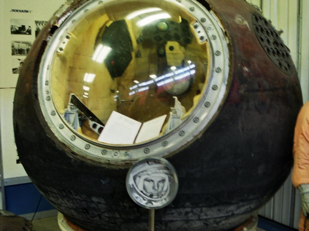 Gagarin's flown spacecraft on display outside Moscow.