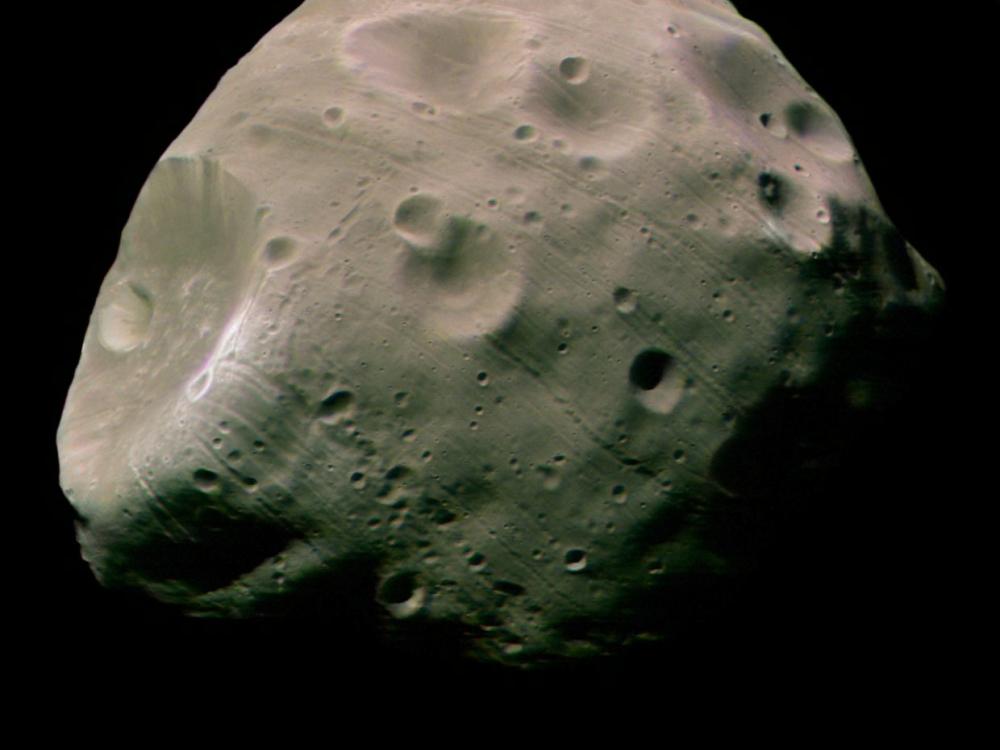 Mars' Moon Phobos-Colored Image