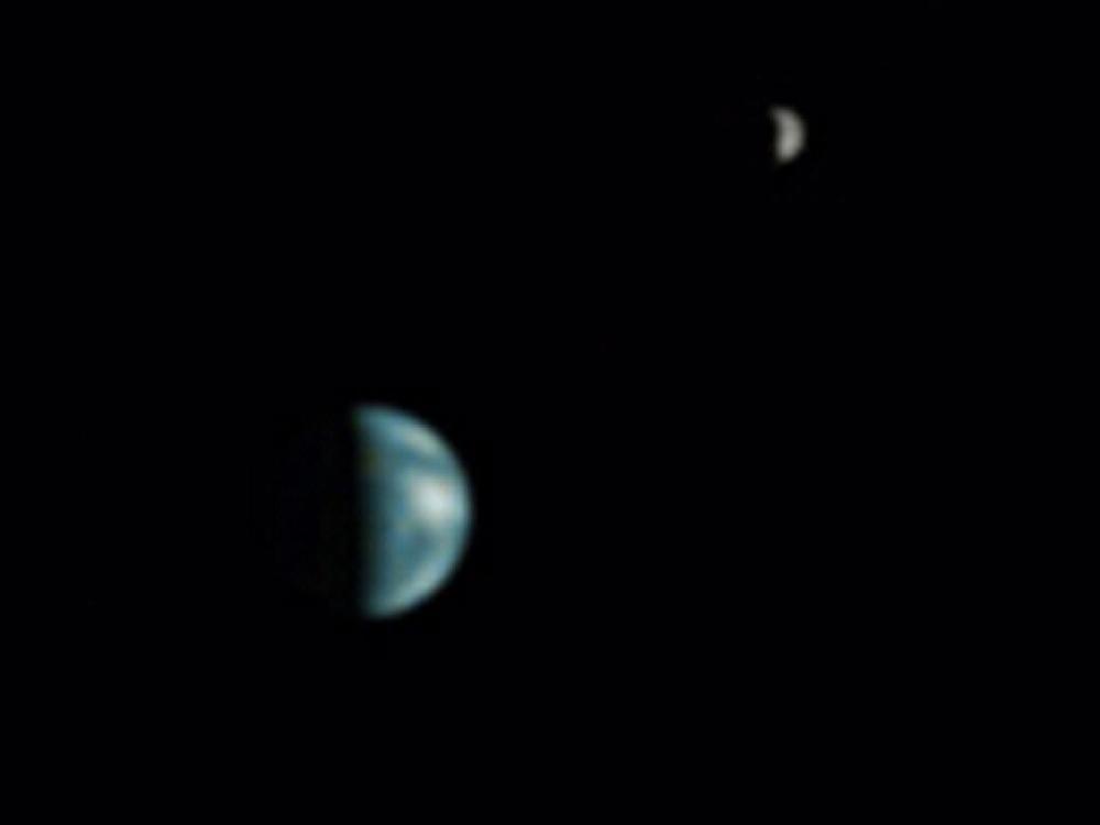 Earth and Moon As Viewed From Mars