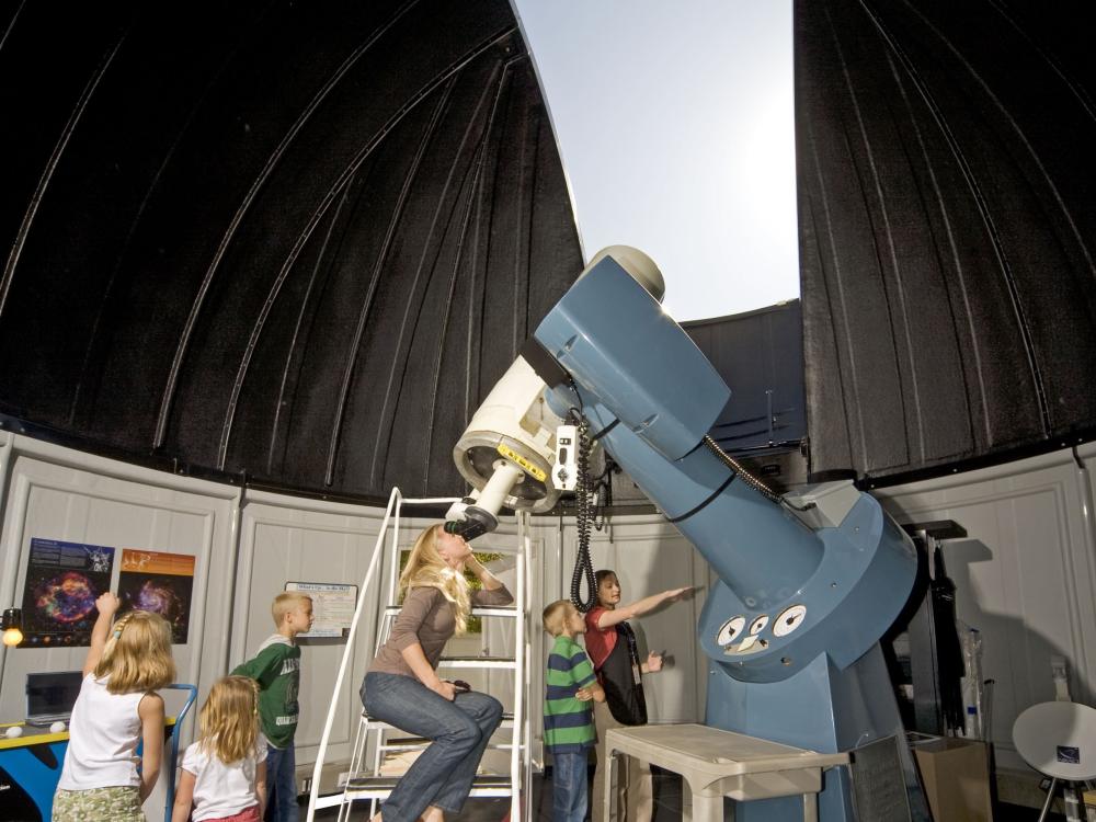 Young Visitors Inside the New Public Observatory