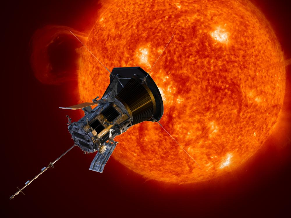 Artist’s concept of the Parker Solar Probe spacecraft approaching the Sun. 