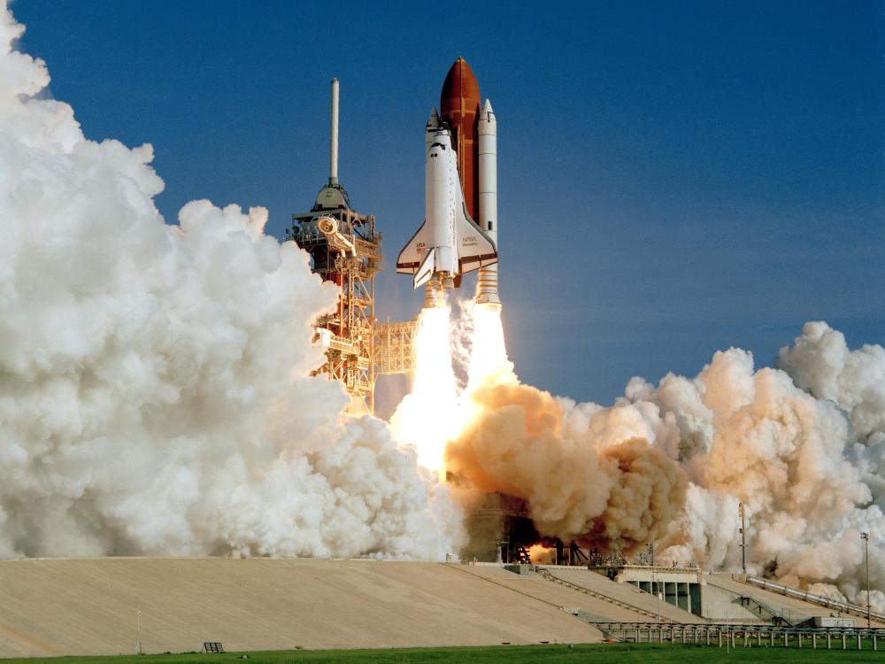 space shuttle in space