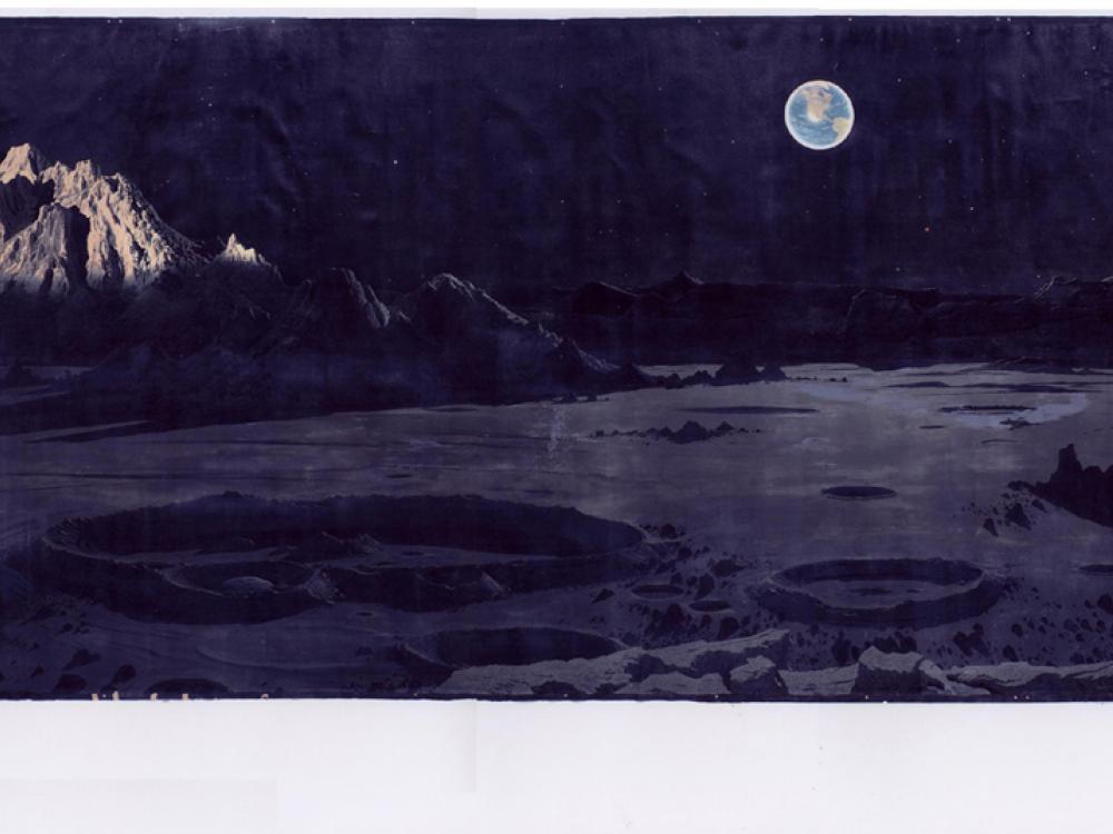 moon landscape painting