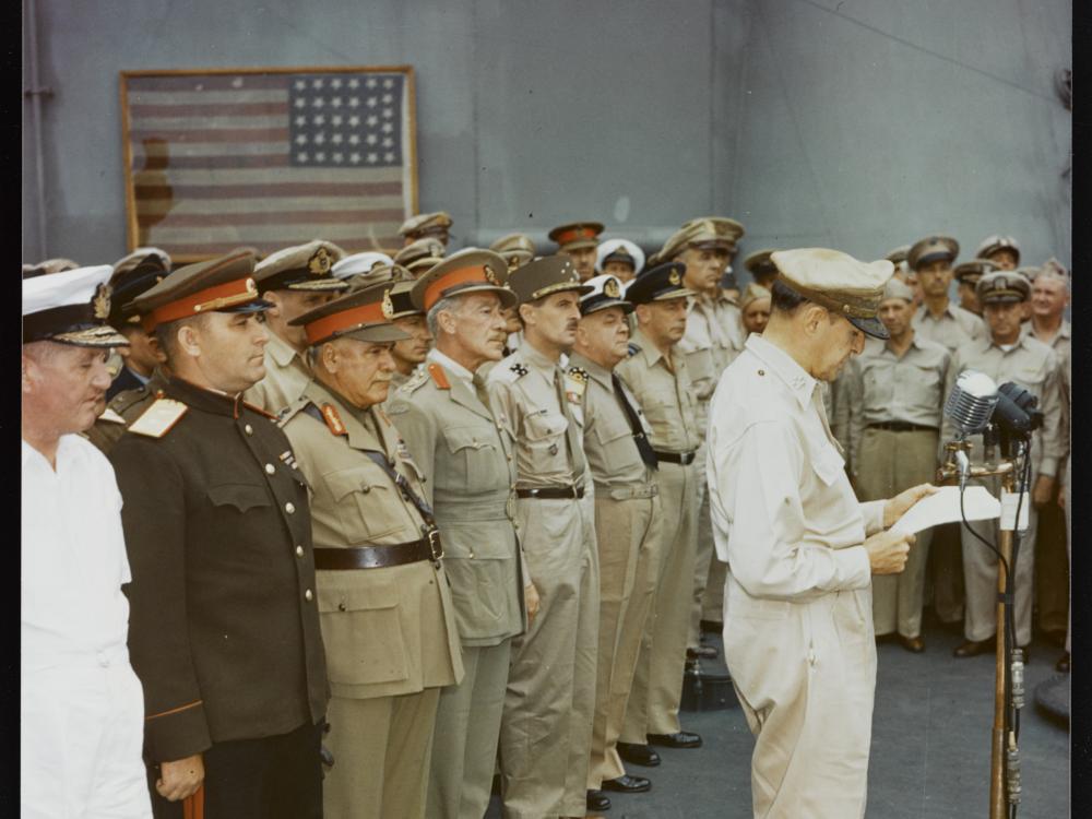 Representatives of the major Allied powers at surrender ceremony
