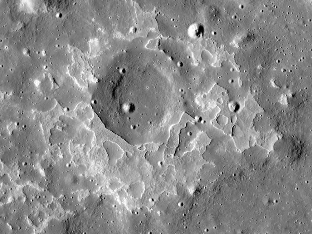 View from orbit of lava flows on the surface of the Moon