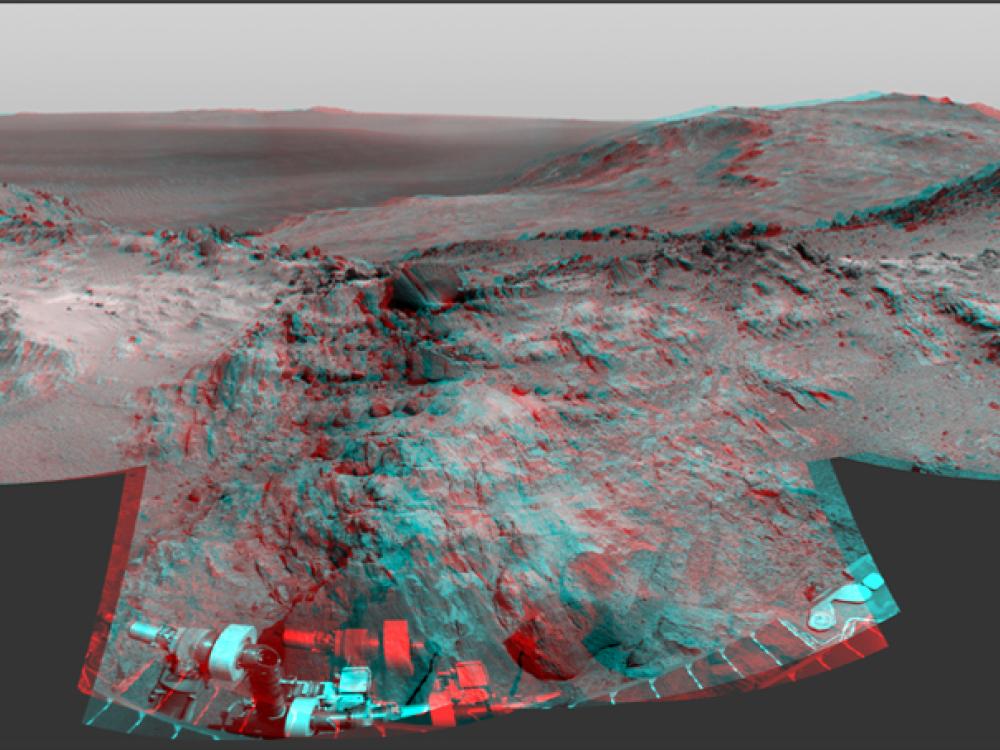 3D Anaglyph of Marathon Valley on Mars