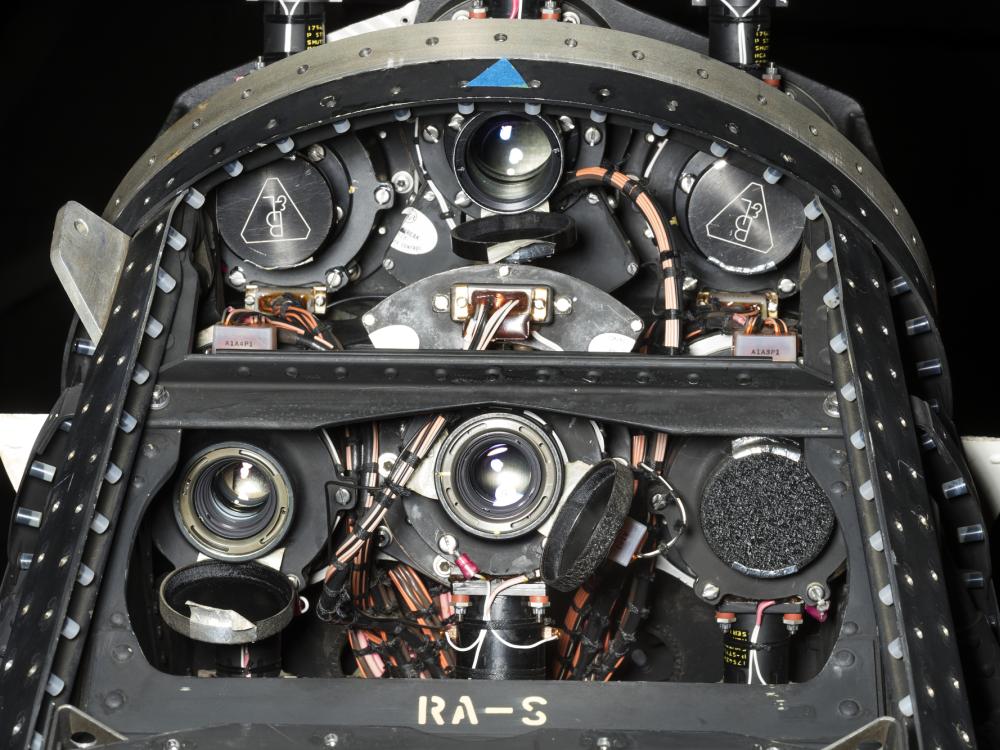 Camera Lenses within black Ranger spacecraft