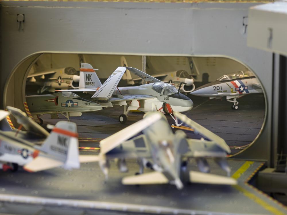 Hangar deck of USS Enterprise Aircraft Carrier Model