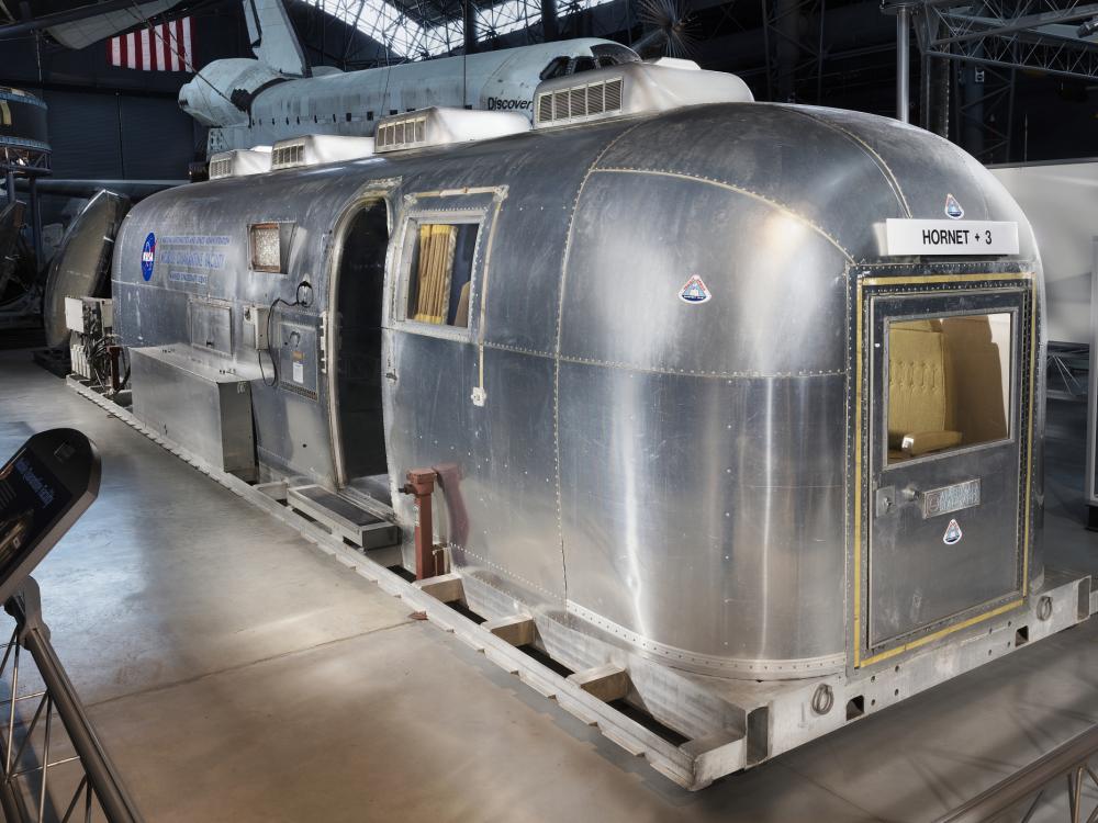 Silver Airstream trailer used for quarantine of Apollo