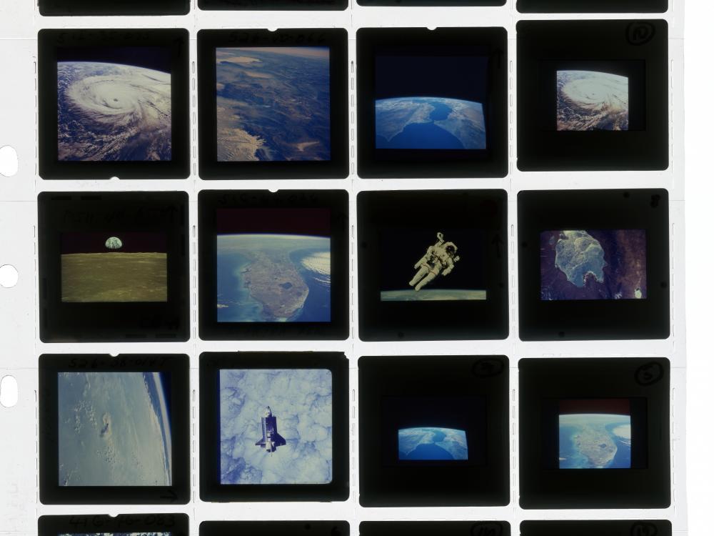 Slides showing various scenes in space.