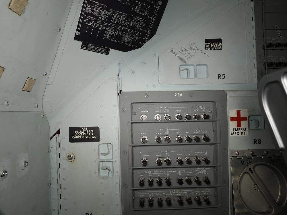 Writing inside the Apollo 11 Command Module