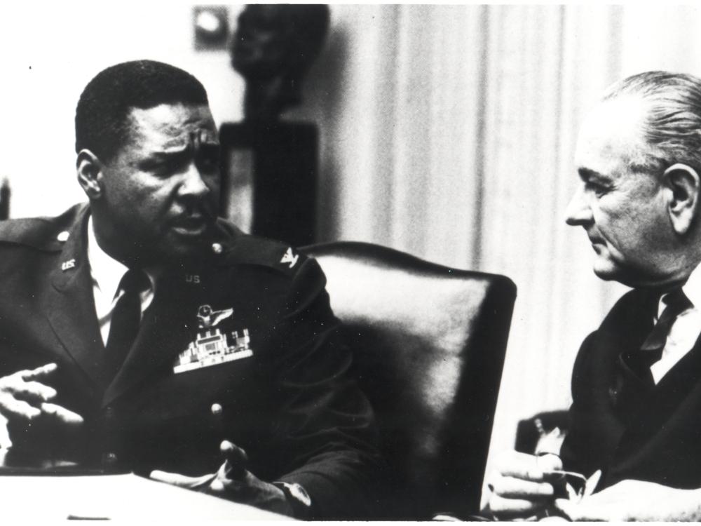 President Lyndon B, Johnson and Col. Daniel "Chappie" James