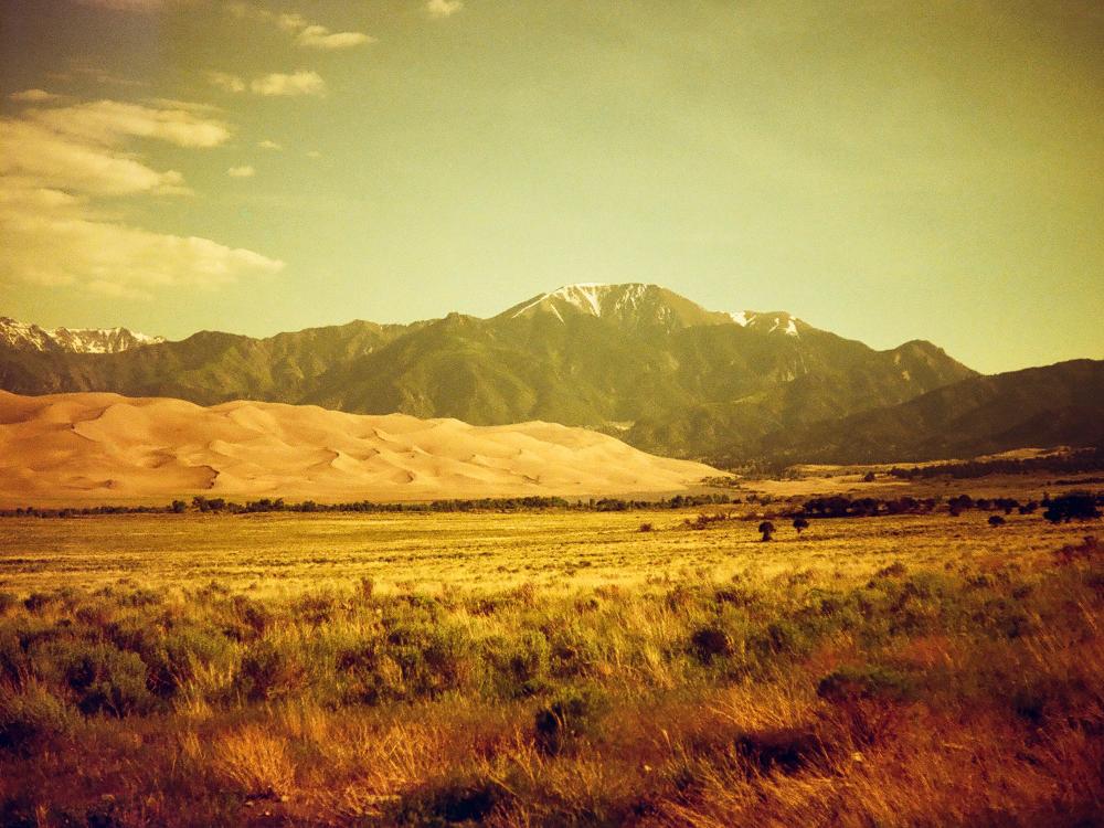 Filtered landscape of the Great Sand Dunes. 