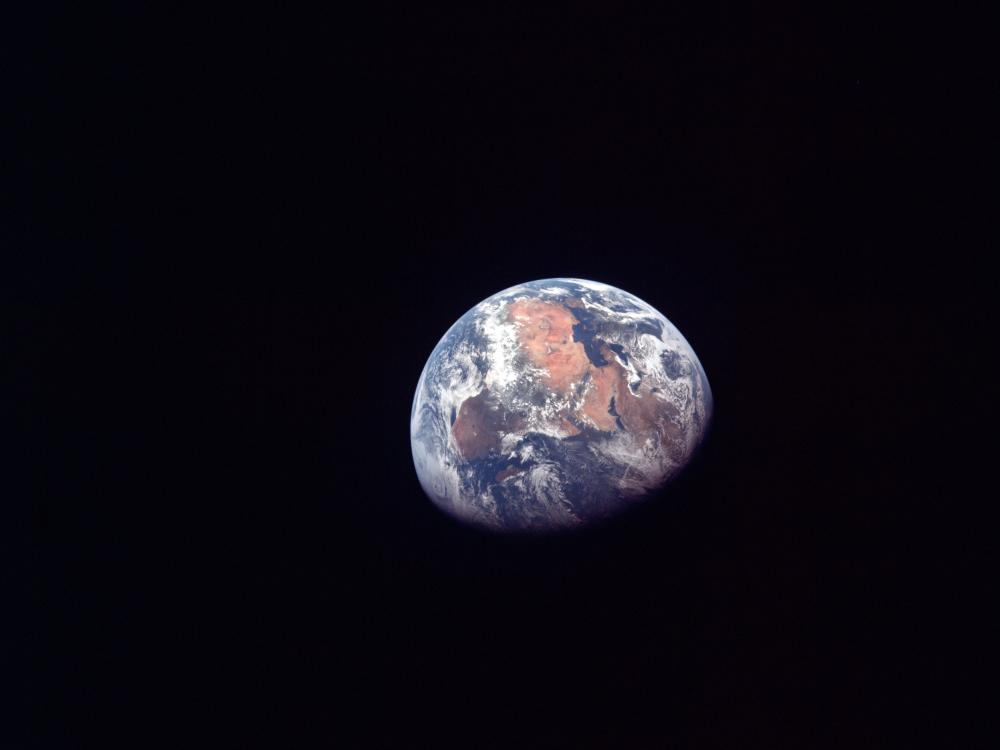 Earth isolated against a black background. 