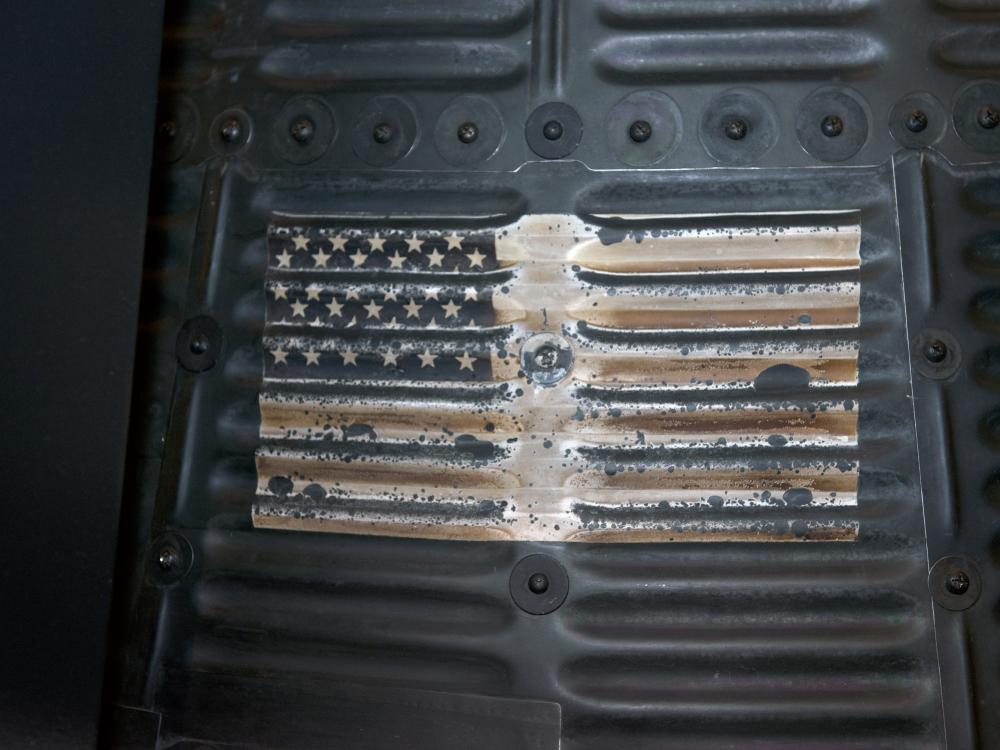 Close up of painted American Flag