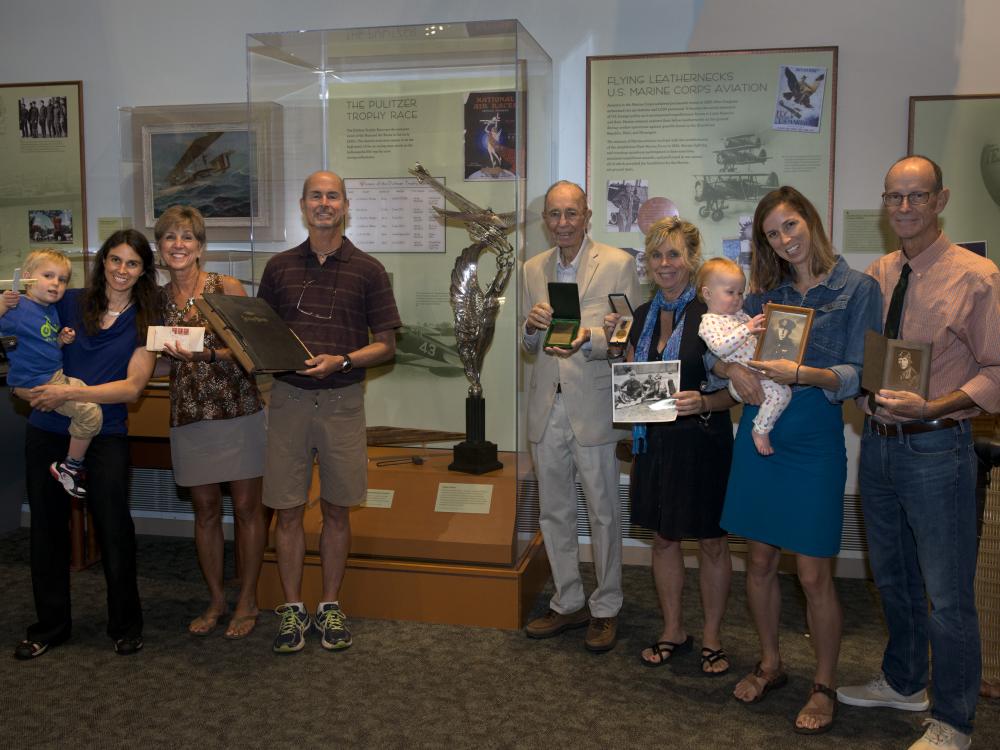 The family of Cyrus Bettis visited the Barron Hilton Pioneers of Flight gallery