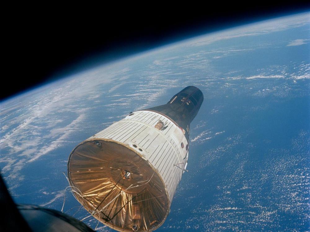 Gemini VII spacecraft seen from inside Gemini VI