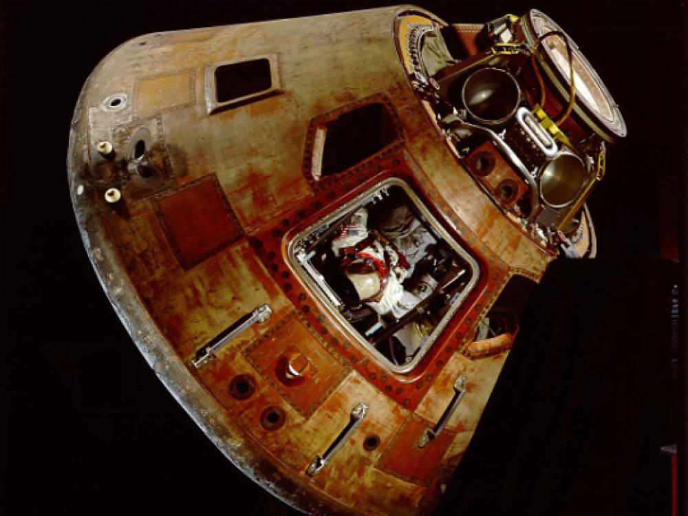 Apollo 11 command module used during the first manned lunar landing