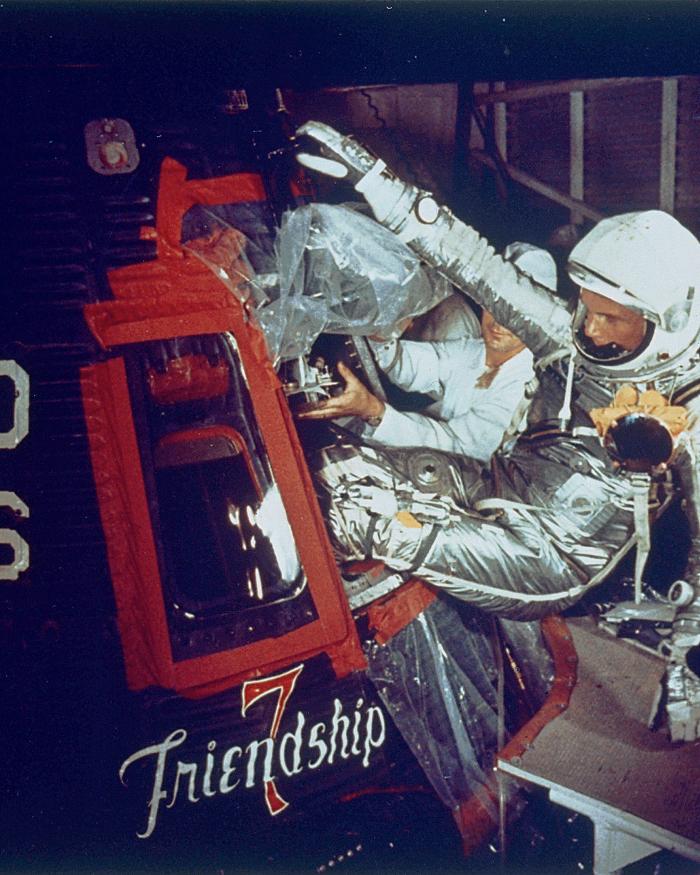 John Glenn Climbing into the Mercury Spacecraft