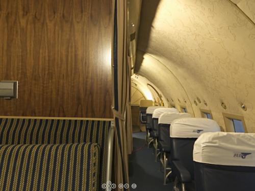 Panoramic photograph of Boeing 307 Stratoliner Passenger Cabin