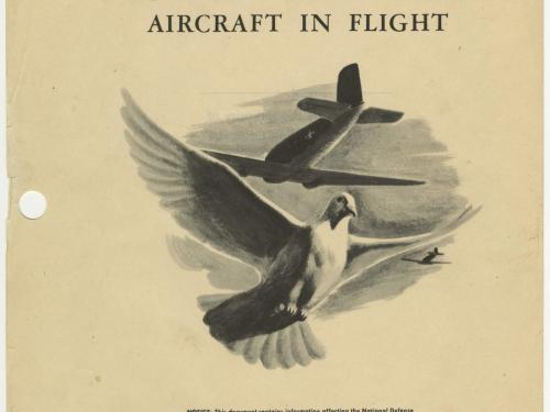 The cover of a manual entitled "Handling and Releasing Homing Pigeons from Aircraft"