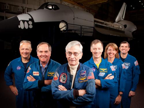 The first and last space shuttle crews