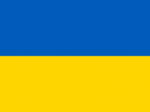 Flag with blue bar on top and yellow bar on bottom