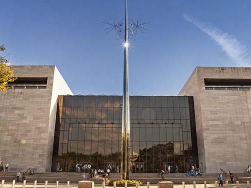 The exterior of the National Air and Space Museum. 