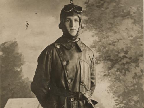 Frank Luke Jr standing and posing for a portrait.