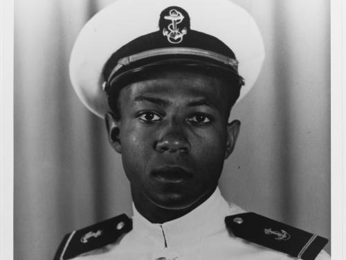 Black and white portrait of Jesse Leroy Brown in uniform.