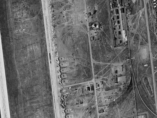 Photograph of the Dolon long-range bomber base in the USSR from space.