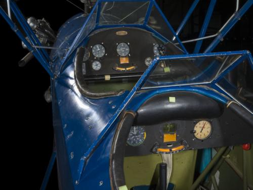 View of two cockpits of an airplane. 