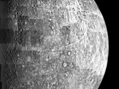 Photomosaic of Mercury- Outbound View