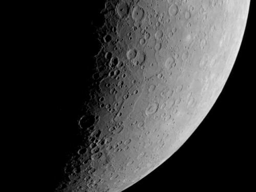 Limb view of the south polar region of Mercury