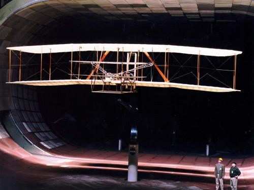 Replica 1903 Flyer in Wind Tunnel