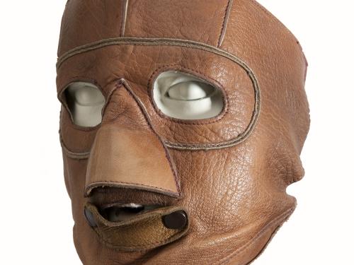 Leather Aviator Face Mask