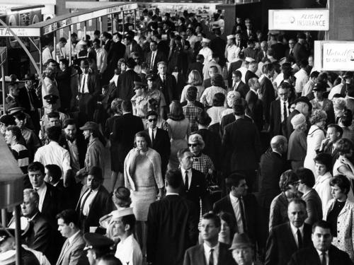 Airport filled with people