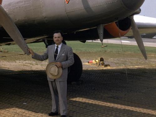 Paul Garber with Boeing 247-D