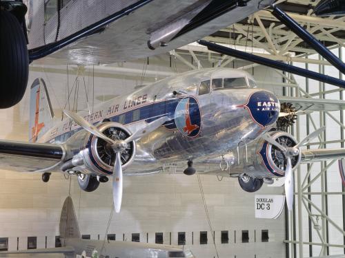 Douglas DC-3 hanging on display