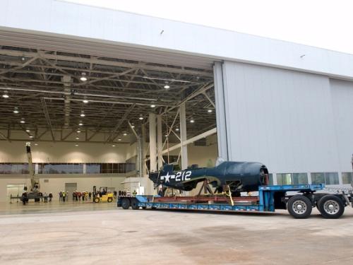 <i>Helldiver</i> Moves Into Mary Baker Engen Restoration Hangar