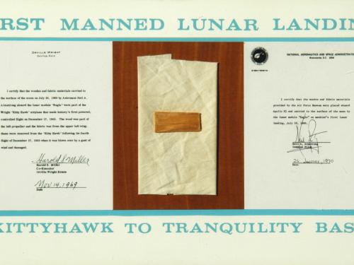 1903 Wright Flyer Fabric Taken to Moon Apollo 11