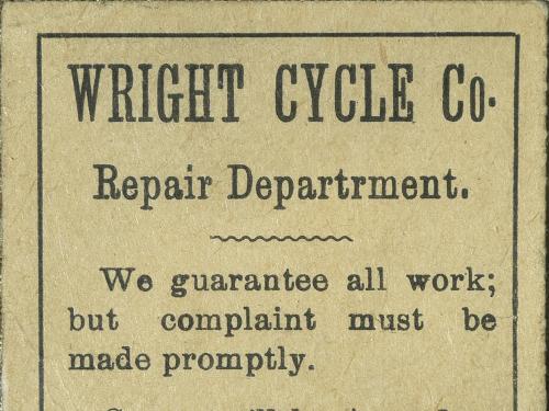 Wright Cycle Co. Repair Claim Check