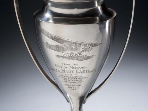 Trophy from the City of Medford to Amelia Earhart