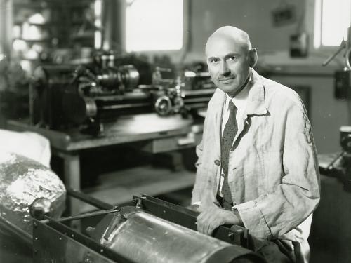 Robert Goddard in his Workshop 