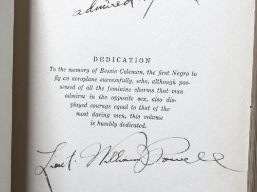 Written dedication and autograph on the dedication page of an autobiography.