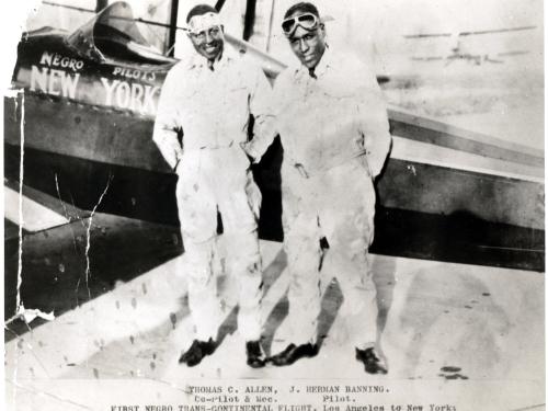 James Banning in the Alexander Eaglerock Biplane